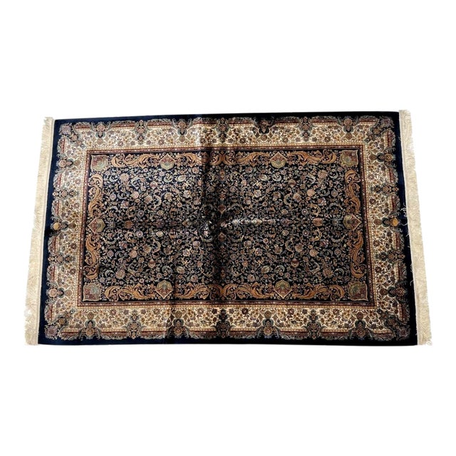 Signed Silk Turkish Rug , 4' X 6' For Sale