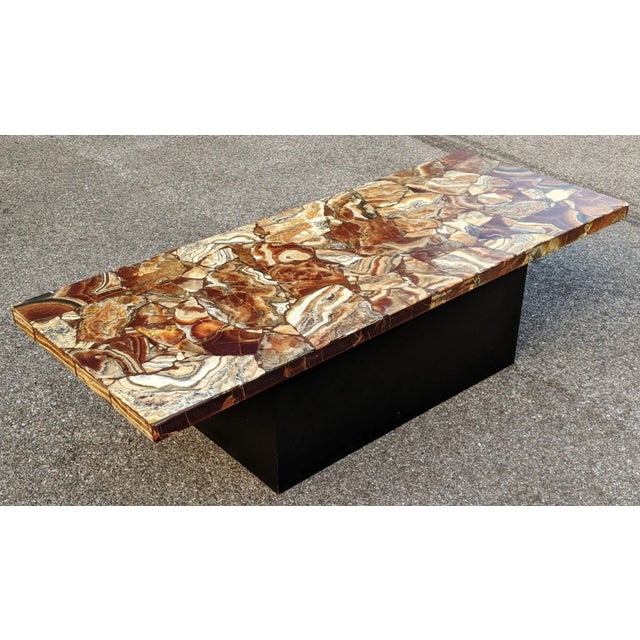 Offered is a rare Mid-Century Modern Italian "Specimen" Coffee Table. Top is made of rare finest quality quartz stone,...