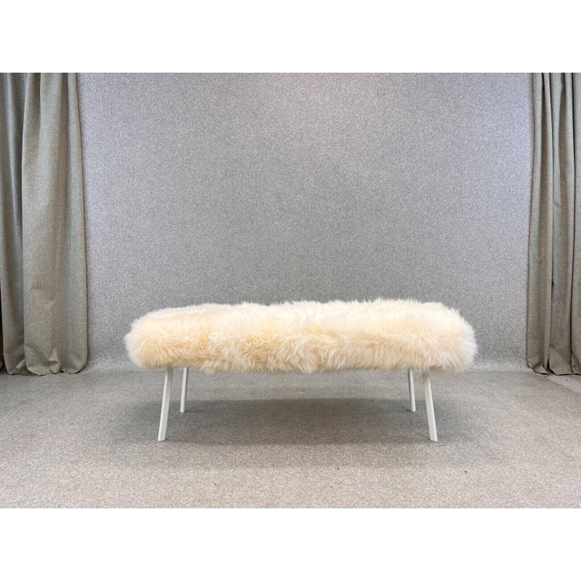 White Yeti Real Sheepskin Bench by Area Design, in New conditions. Designed from 2000