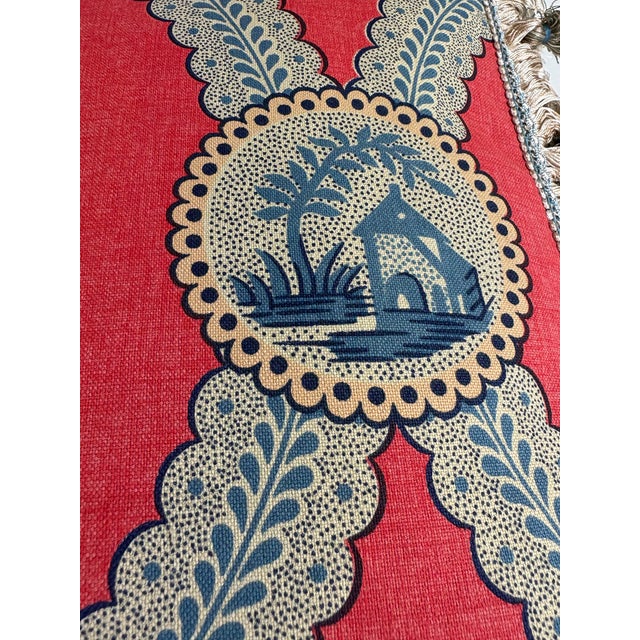 This is a pair of Tasseled French country cotton print pillows. This beautiful French country cotton was hand printed and...