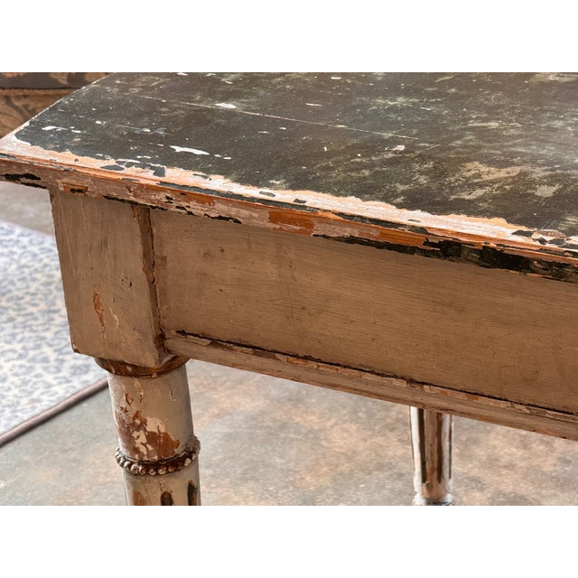 Early 19th Century Italian Painted Parcel Gilt Console With Fluted Legs For Sale - Image 14 of 15