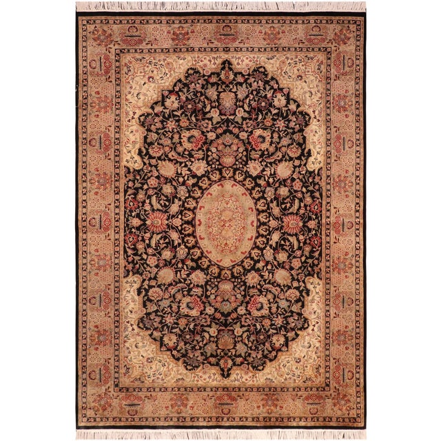 Heritage 1990's Pak-Persian Black/Taupe Wool Rug - 6'1'' X 8'10'' For Sale - Image 9 of 9