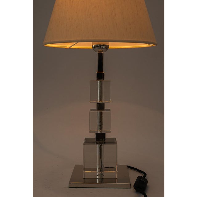 Large Art Deco Nickel-Plated Table Lamps with Fabric Shades from Bakalowits & Söhne, 1920s, Set of 2 For Sale - Image 12 of 18