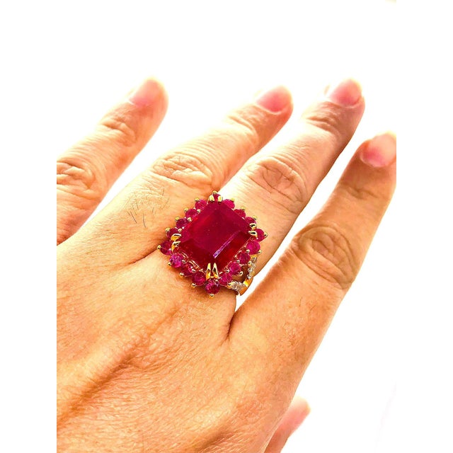 Bochic “Orient” Vintage Natural Ruby & Amethyst Ring Set In 18K Gold & Silver For Sale In New York - Image 6 of 9
