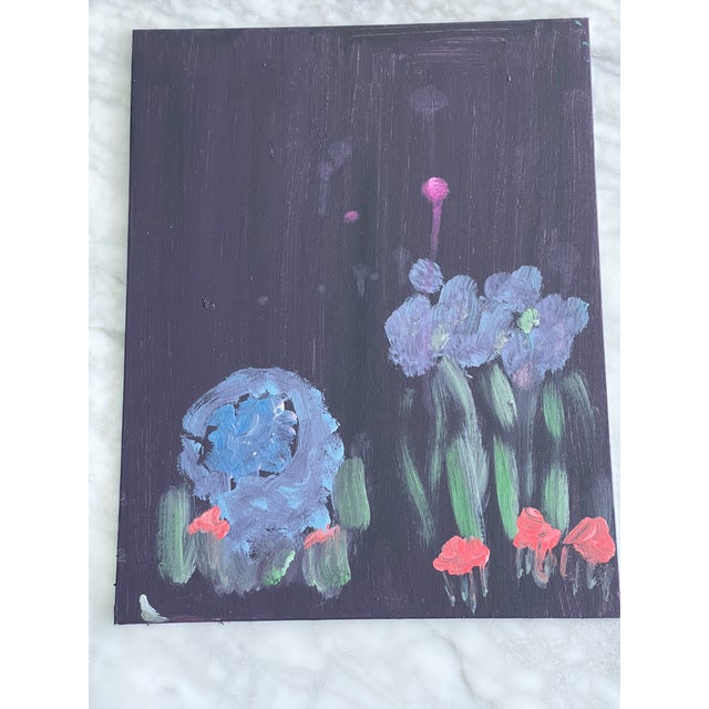 1970s Abstract Painting Moon Graden by Elia Framed For Sale - Image 4 of 5