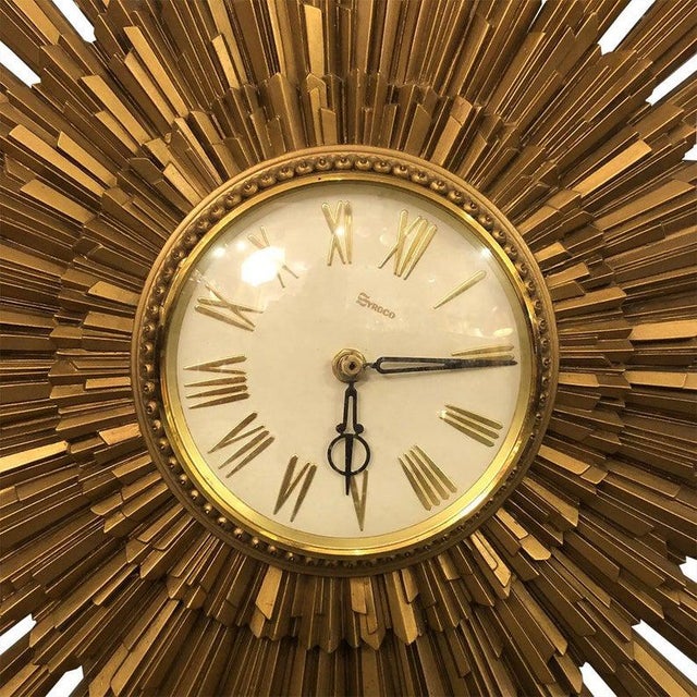 MidCentury Starburst Gold Wall Clock on a Battery Chairish