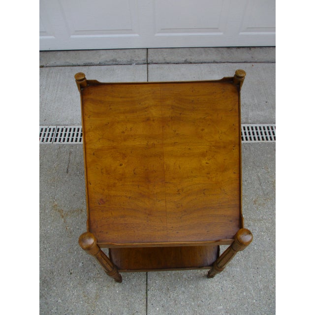 Brown Heritage Two-Tier Wedge Shaped Side Table For Sale - Image 8 of 12