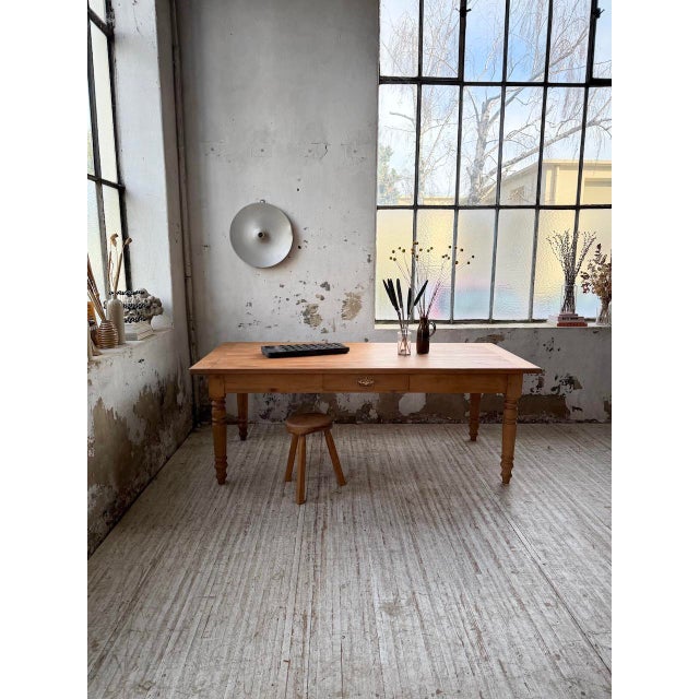 1950s Cherrywood Farmhouse Table, 1950s For Sale - Image 5 of 18