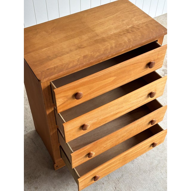 Vintage Honey Tone Wooden Chest of Drawers For Sale - Image 12 of 14