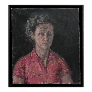 Anthony A. Ferrara (1930-2012) - Untitled Expressionist Female Portrait, Signed (Ca. 1970, Oil on Canvas) For Sale