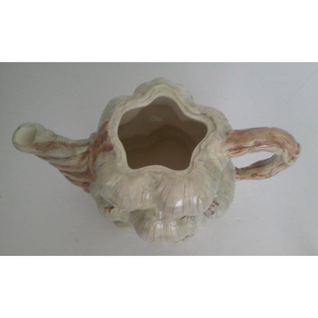 Vintage Ceramic Garlic Bulb Face Tea Pot W/Lid Kitsch Farmhouse Eclectic Fun For Sale - Image 12 of 12
