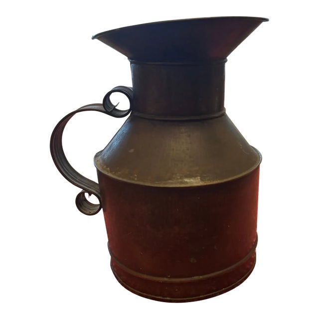 1920s Early American Tin Milk Pitcher For Sale