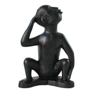 Vintage Hand Carved Ebony Wood African Male Figure