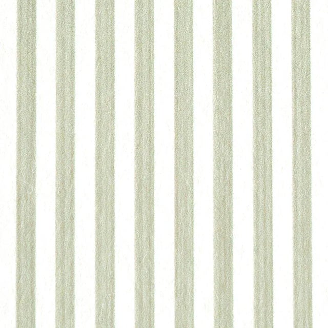 Transitional Schumacher Edwin Stripe Narrow Wallpaper in Linen For Sale - Image 3 of 3
