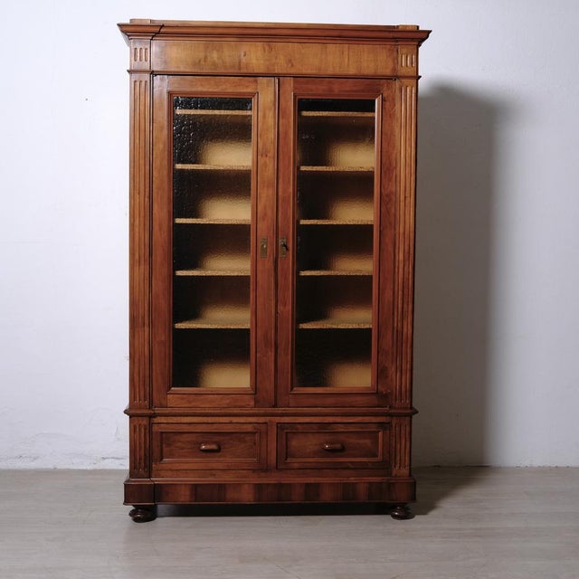 Antique Two-Door Wooden Display Bookcase, Italy, 1890s For Sale - Image 3 of 16