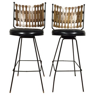 Arthur Umanoff Style Bar Stools - A Pair For Sale