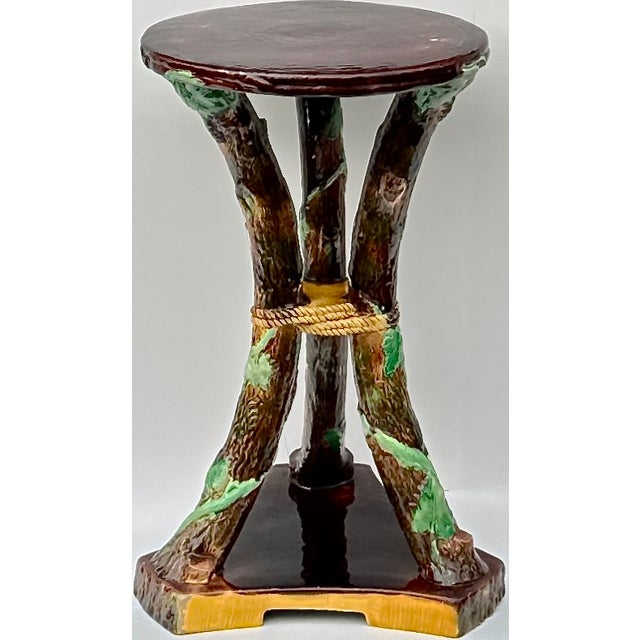 Victorian George Jones Majolica Tree-Form Garden Seat or Table Circa 1861 For Sale - Image 3 of 11