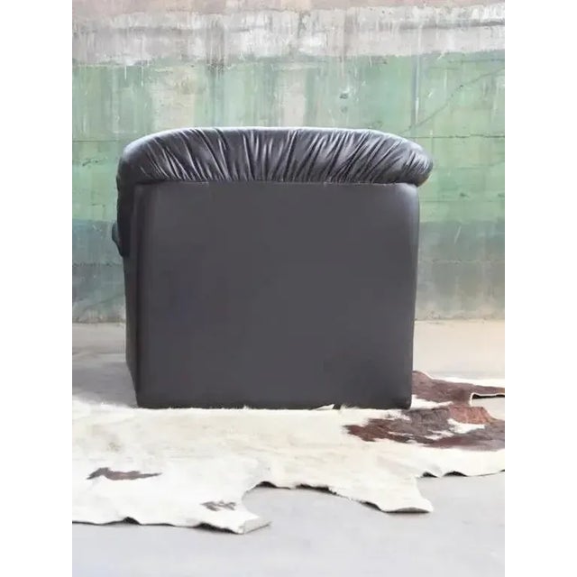 Textile Postmodern Black Upholstered Sculptural Lounge Chair, 1980s, (One Chair 2 Avail) For Sale - Image 7 of 12