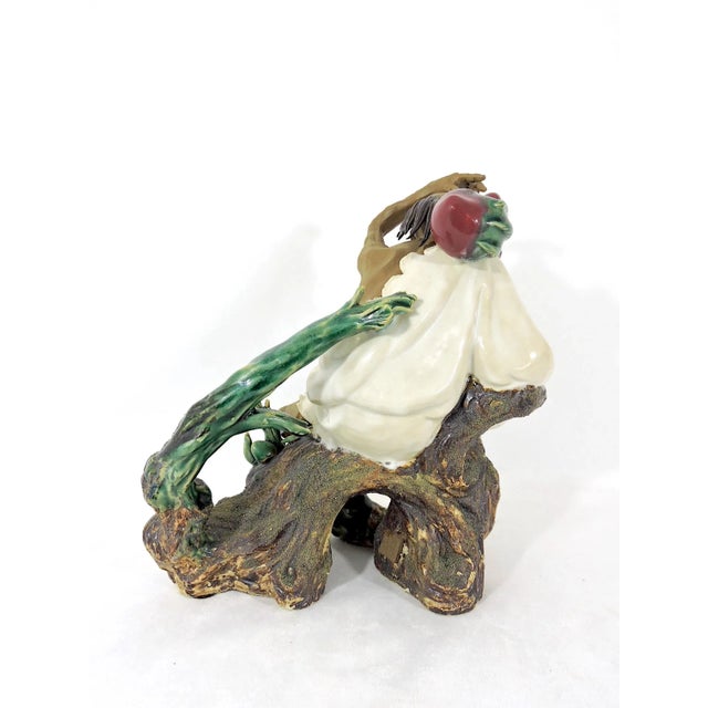 Vintage Chinese Shiwan Figure, the Mad Monk Ji Gong, Signed/Hall Marked For Sale - Image 4 of 9