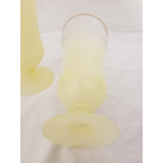 1950s 1950s West Virginia Glass Blendo Lemon Yellow Cocktail Glasses - a Pair For Sale - Image 5 of 7