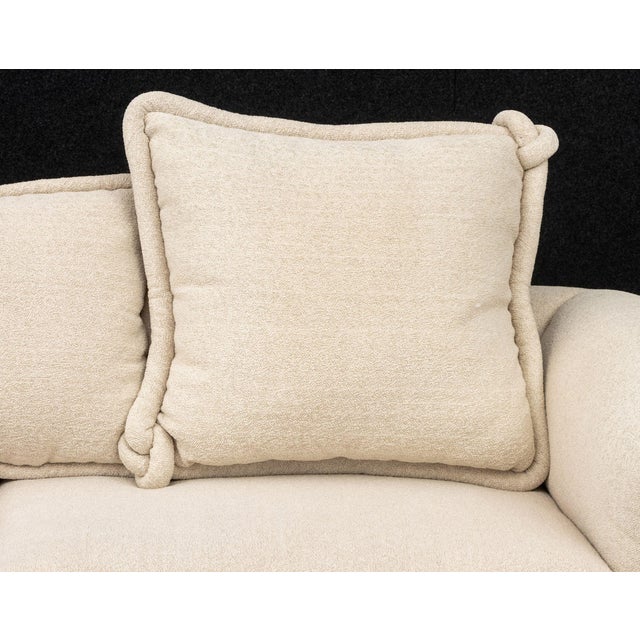 Modern Modern Beige Upholstered Three-Seat Sofa For Sale - Image 3 of 7