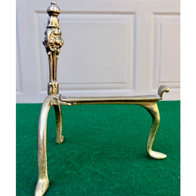 Late 19th Century Late 19th Century Small Brass Firedogs/Andirons For Sale - Image 5 of 8