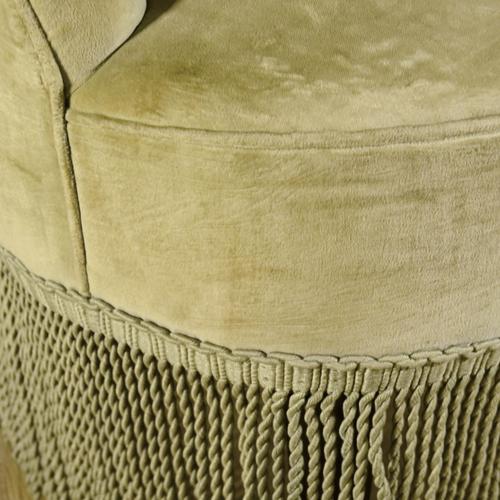 Textile Danish Velvet Armchairs with Fringed Skirts, 1950s, Set of 2 For Sale - Image 7 of 18
