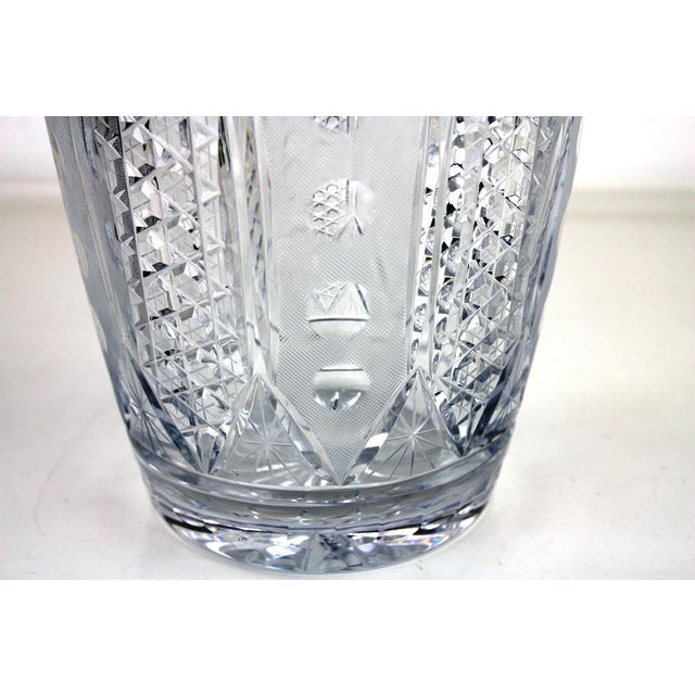 1950s Bohemian Lead Crystal Vase with Hand-Cutting, 1950s For Sale - Image 5 of 11