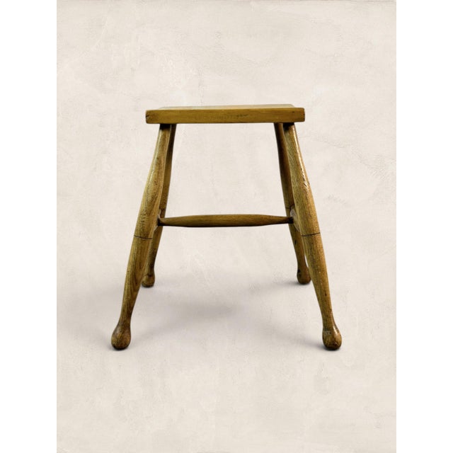 Wood 19th Century English Sycamore Dairy Stool/Side Table With Turned Legs For Sale - Image 7 of 9