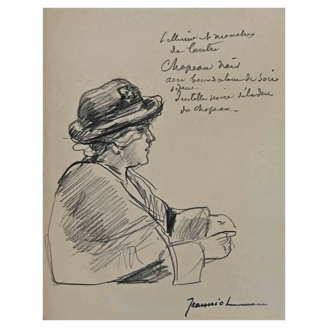 Pierre Georges Jeanniot, Portrait, Original Drawing, Early 20th-Century For Sale