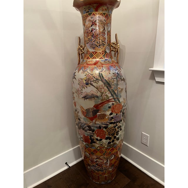 Very Beautiful Extra Large 62 Inches Monumental Asian Floor Porcelain Vase For Sale - Image 4 of 12