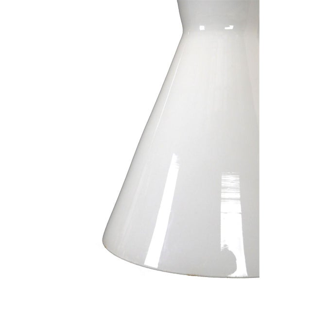 Mid-Century Modern Danish Glass and Teak Pendant Lamp, 1960s For Sale - Image 4 of 13