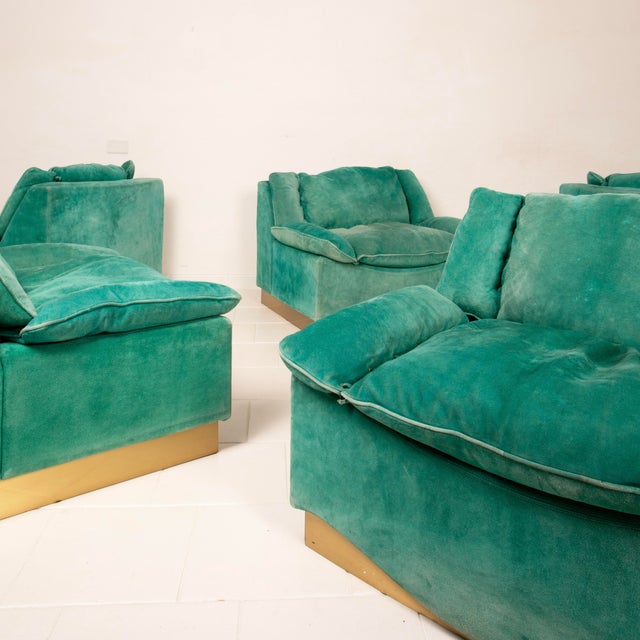 STROPICCIO Lounge Chairs by Luciano Frigerio for Frigerio Di Desio, 1975, Set of 4 For Sale - Image 12 of 14
