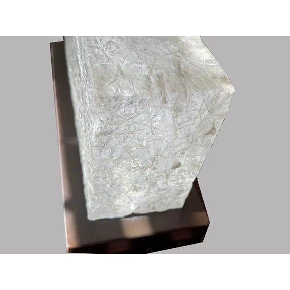 Metal Hand Carved Rock Crystal Table Lamp For Sale - Image 7 of 8