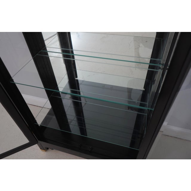 Ebonized Black Chinoiserie Style Curio Display Cabinet For Sale In Philadelphia - Image 6 of 15