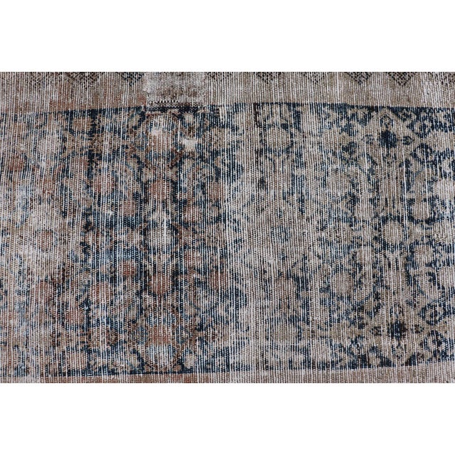 Antique Persian Malayer Runner With Subtle Ivory and Soft Blues 2'11 X 15'2 For Sale - Image 9 of 12