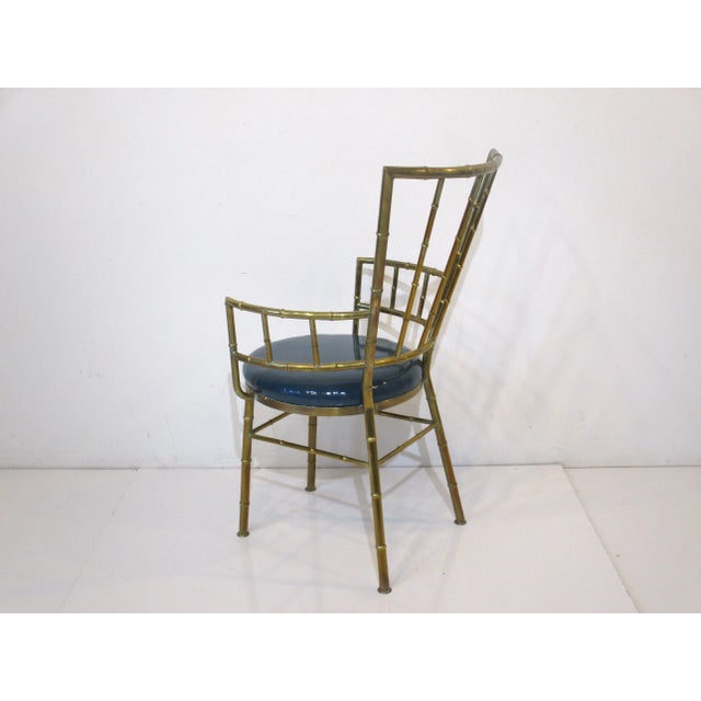 Chiavari Italian Brass Chiavari Styled Arm Chair For Sale - Image 4 of 12