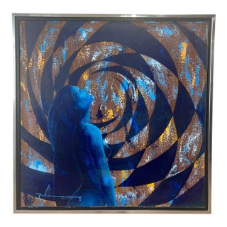 Mid Century Contemporary Abstract Nude Painting 1975 For Sale