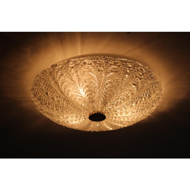 Hillebrand Crystal Glass Ceiling Lamp / Ceiling Light Mid-century design, 1960s Simple elegance in high-quality Hillebrand...