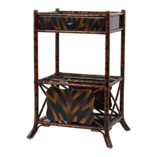 Maitland-Smith Vintage Faux Bamboo Stand With Magazine Rack For Sale