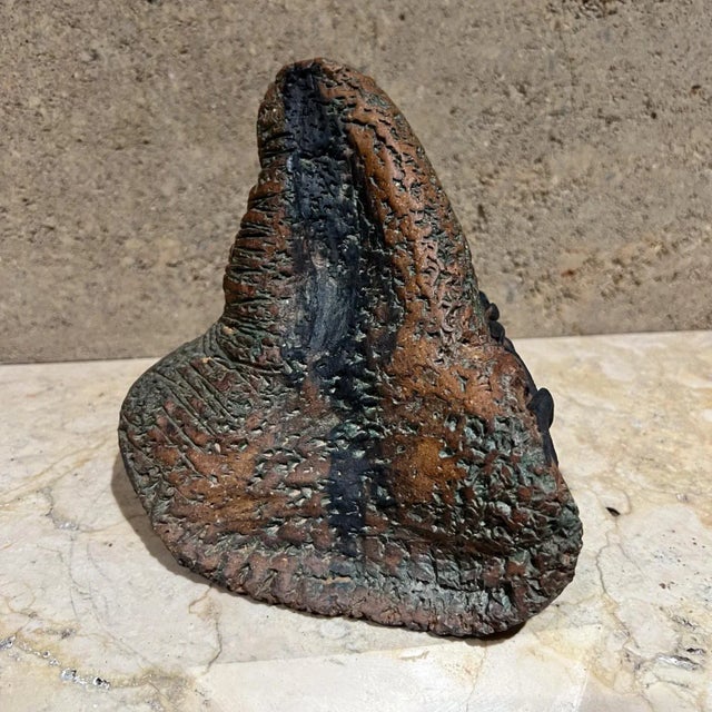 1970s Studio Pottery Abstract Textured Triangular Object For Sale - Image 11 of 12