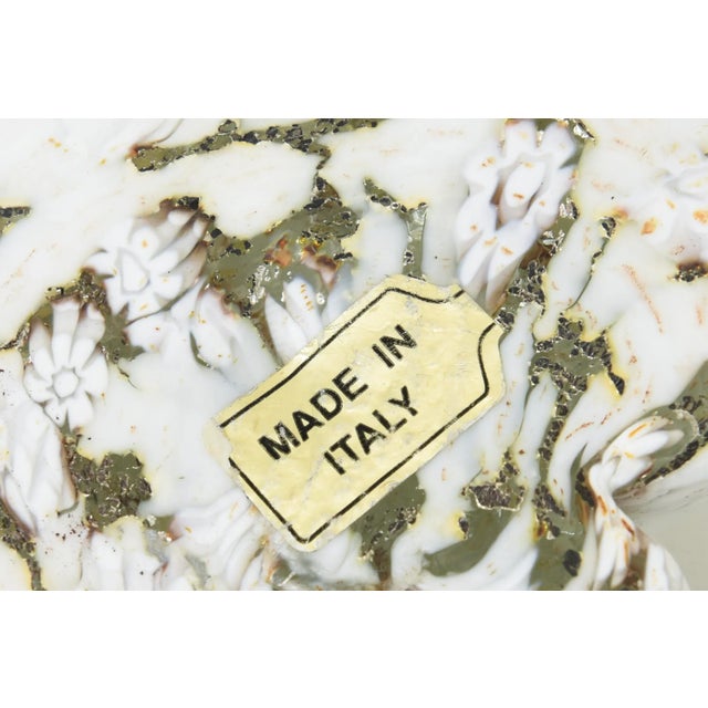 White Vintage Murano Glass Heart Sculptures Paperweights 50's Pair of White, Gold For Sale - Image 8 of 12