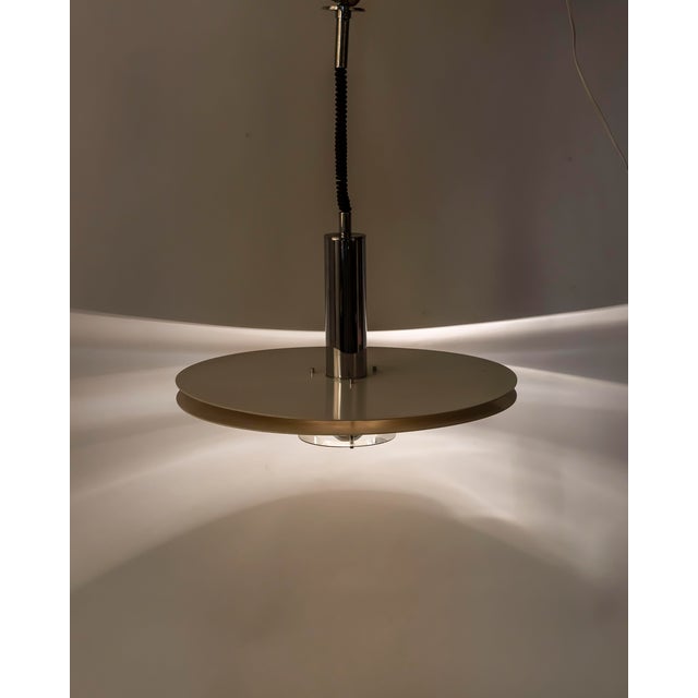 1970s Scandinavian Space Age Hanging Lamp in Lacquered and Chromed Metal, 1970s For Sale - Image 5 of 6