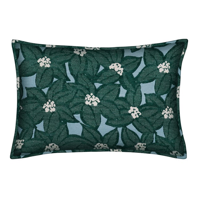 Palais Outdoor Cushion Michelle Emerald & Ice, 20x12 Inch For Sale
