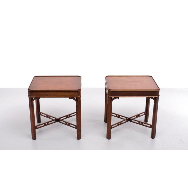Georgian Revival Mahogany Side Tables by Bevan Funnell, England, 1960s, Set of 2 For Sale - Image 3 of 7