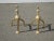 Vintage French Country Brass Fireplace Andirons For Sale - Image 4 of 13
