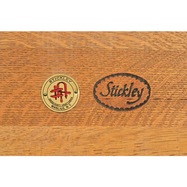 Stickley Mission Oak Arts & Crafts Two-Tier Tile Top Coffee Table or Cocktail Table For Sale - Image 11 of 13