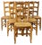 French Dining Chairs in Oak, 1970, Set of 6 For Sale