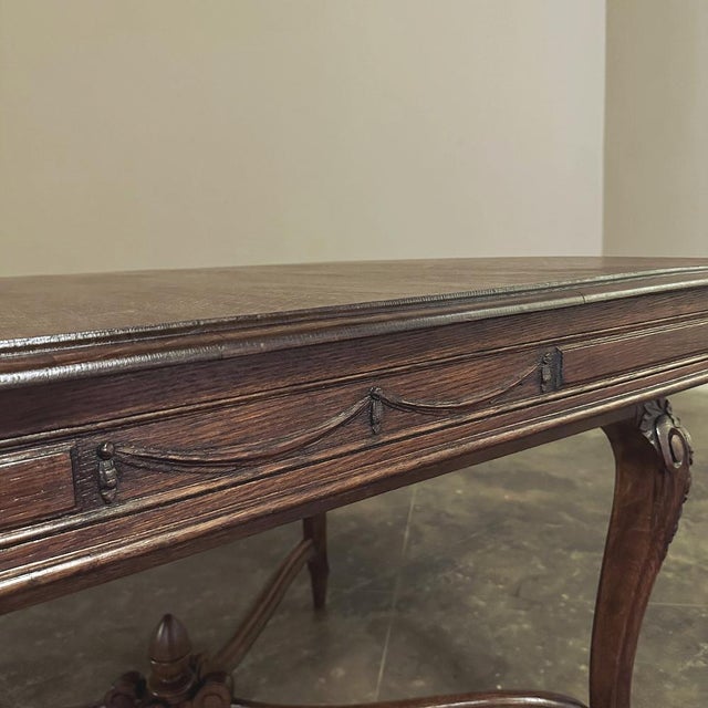 Antique Country French Louis XVI Oak Writing Desk ~ Game Table For Sale - Image 16 of 16