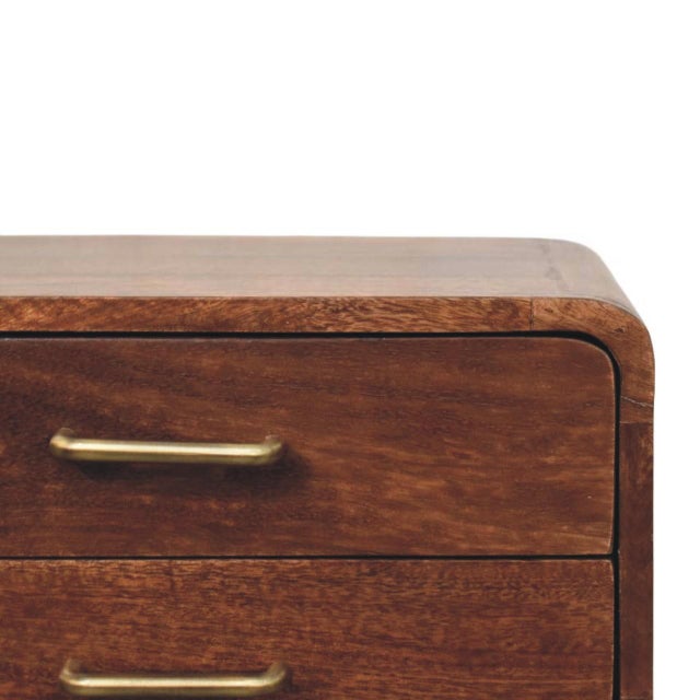 Wood Roasted Almond-Finish Mango Wood 2-Drawer Nightstand For Sale - Image 7 of 8